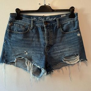 Free People distressed denim shorts
